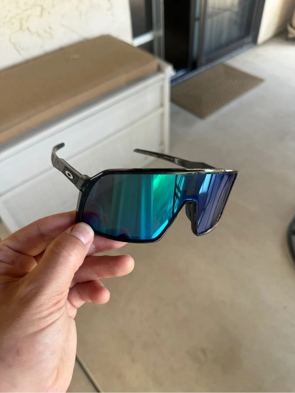 Oakley SUTRO Shield Sunglasses Black Frame Prizm Jade Mirrored Lens